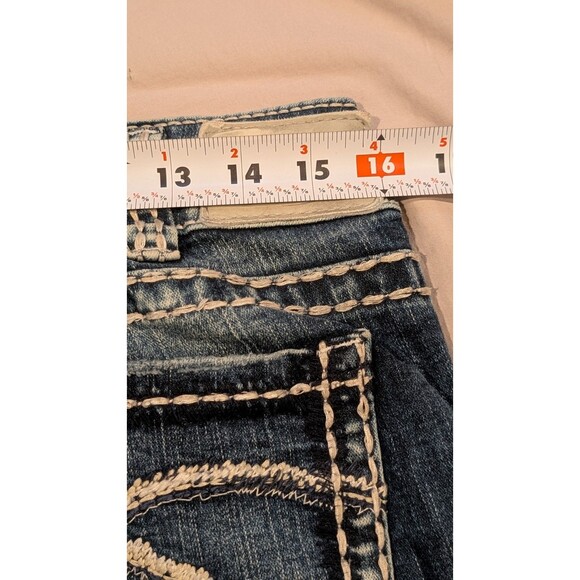 SILVER Jeans SUKI MID CAPRI Womens W30 (32) W22 Fluid Denim Thick Stitch Western - Picture 9 of 12